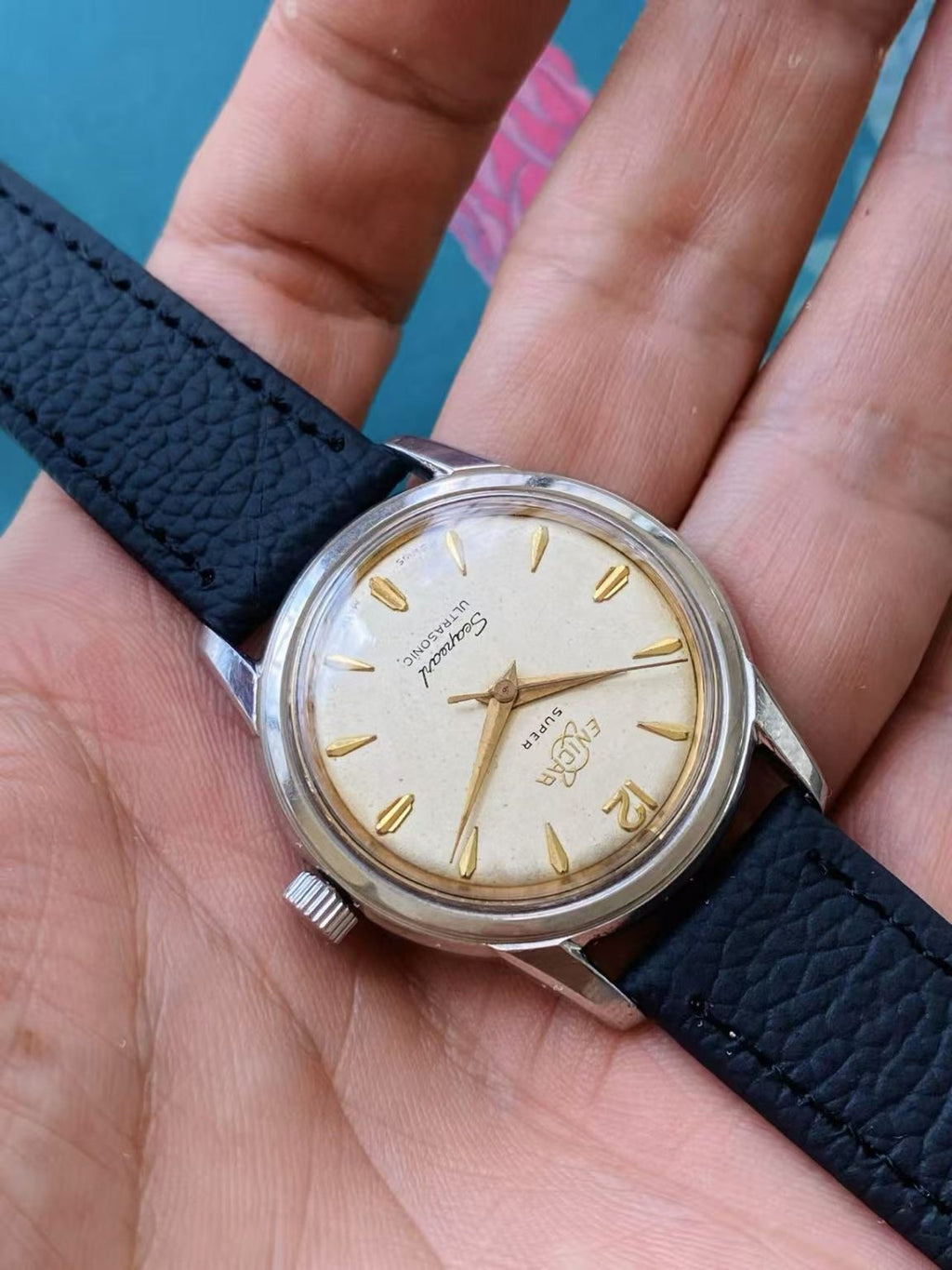 ENICAR Manual-Wind Swiss Watch 34.8mm AR1290 Finished Large 17Jewels 122-0198