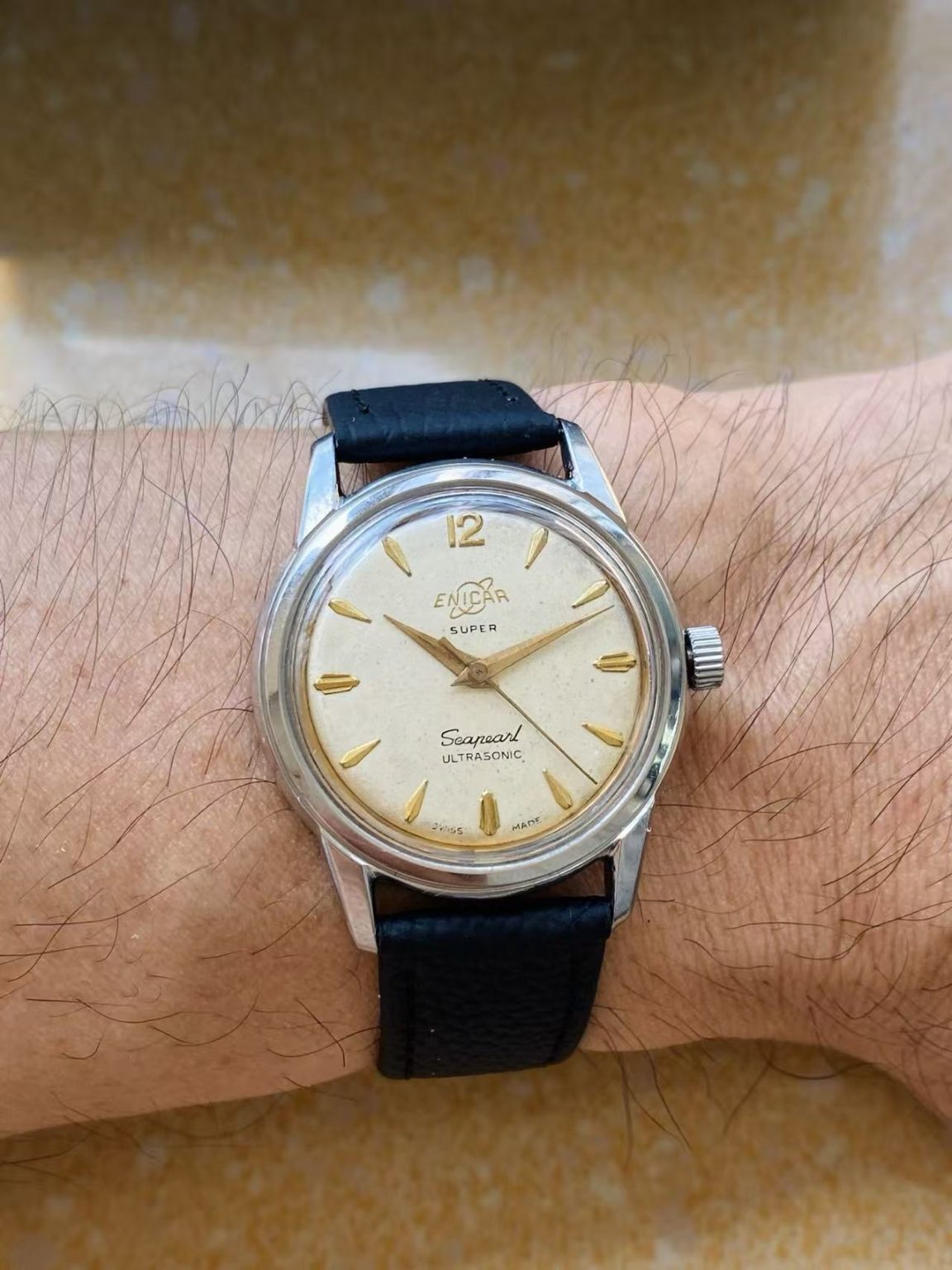 ENICAR Manual-Wind Swiss Watch 34.8mm AR1290 Finished Large 17Jewels 122-0198