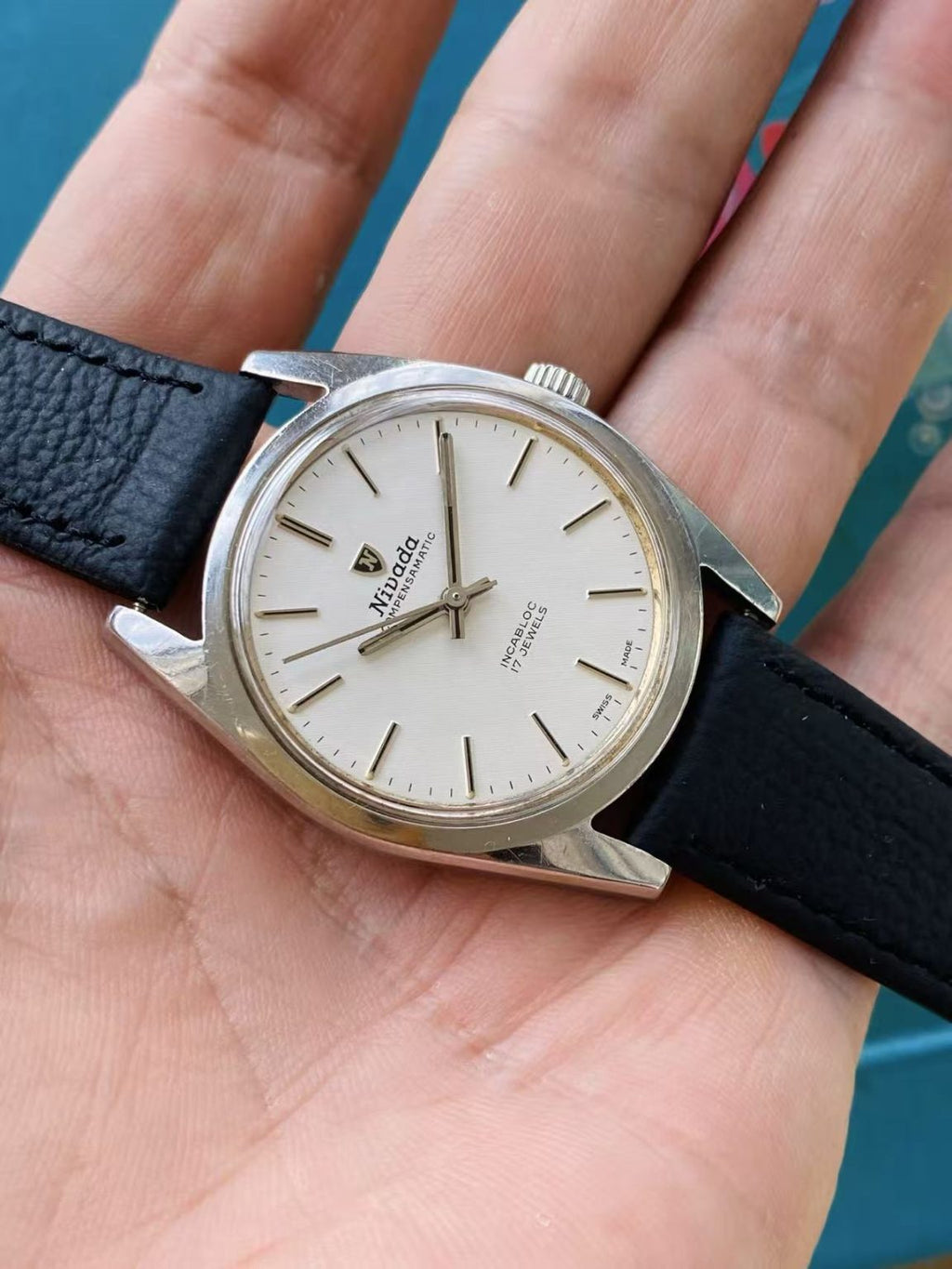 NIVADA Manual-Wind Swiss Watch Cloth Dial 35.5mm ETA2750 17Jewels 300-0178