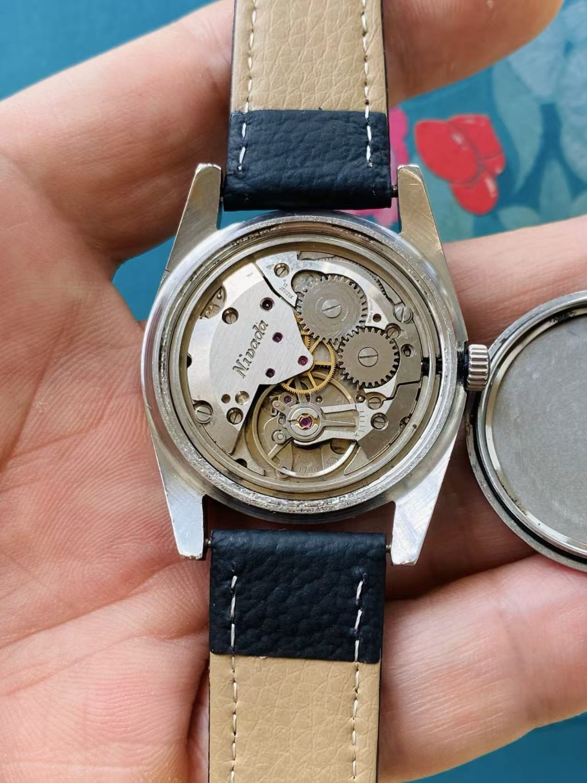 NIVADA Manual-Wind Swiss Watch Cloth Dial 35.5mm ETA2750 17Jewels 300-0178