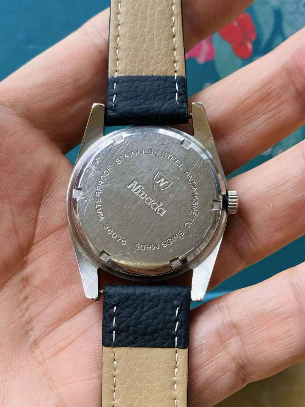 NIVADA Manual-Wind Swiss Watch Cloth Dial 35.5mm ETA2750 17Jewels 300-0178