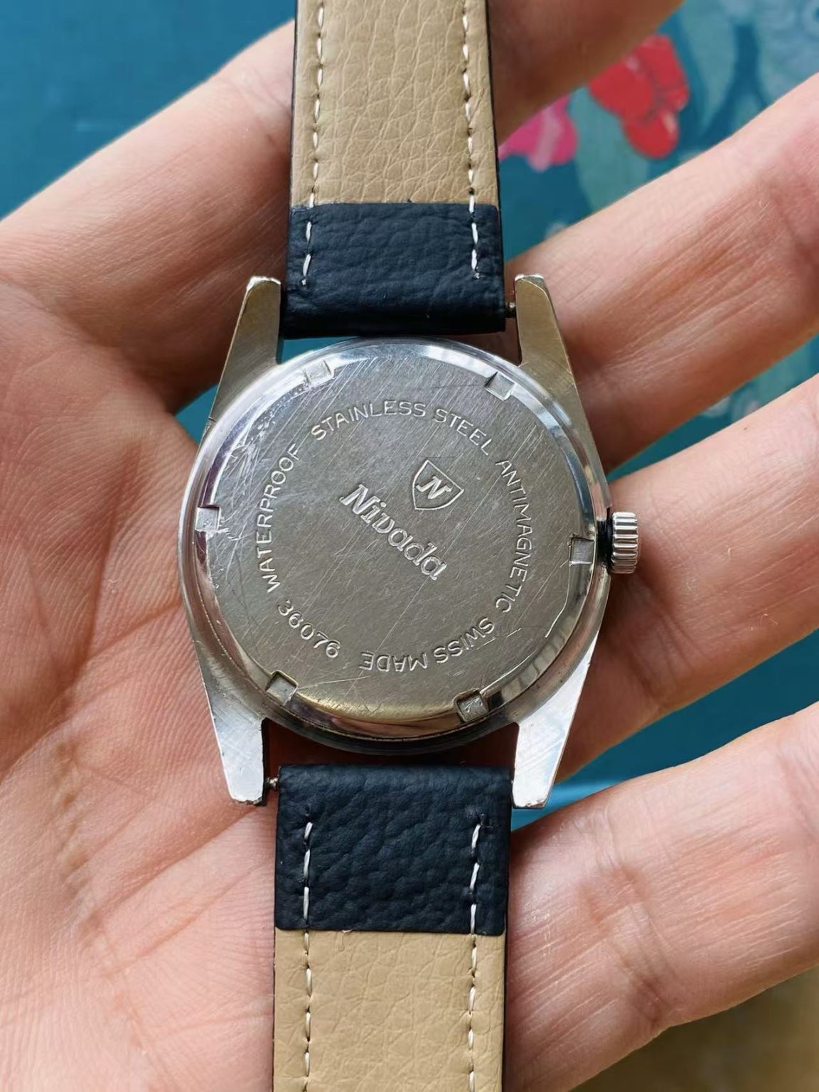 NIVADA Manual-Wind Swiss Watch Cloth Dial 35.5mm ETA2750 17Jewels 300-0178