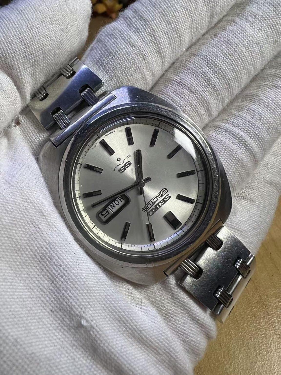 Seiko 5 ACTUS Day Date Automatic Watch 6106-7470S 25 Jewels 38MM 217-0250