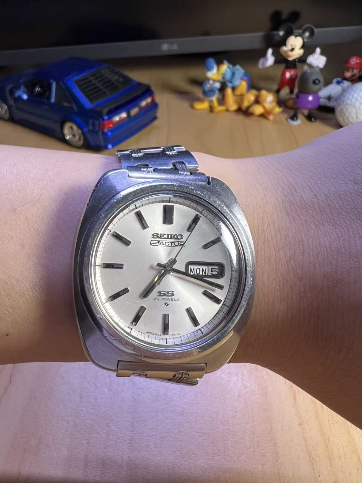 Seiko 5 ACTUS Day Date Automatic Watch 6106-7470S 25 Jewels 38MM 217-0250