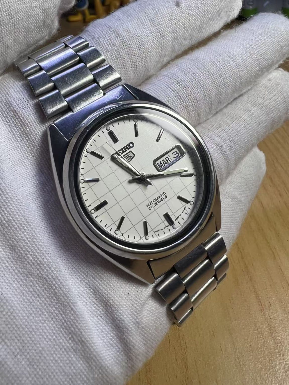 Seiko Number 5 Day Date Automatic Watch 7526-0094R2 21 Jewels 36MM 260-0230