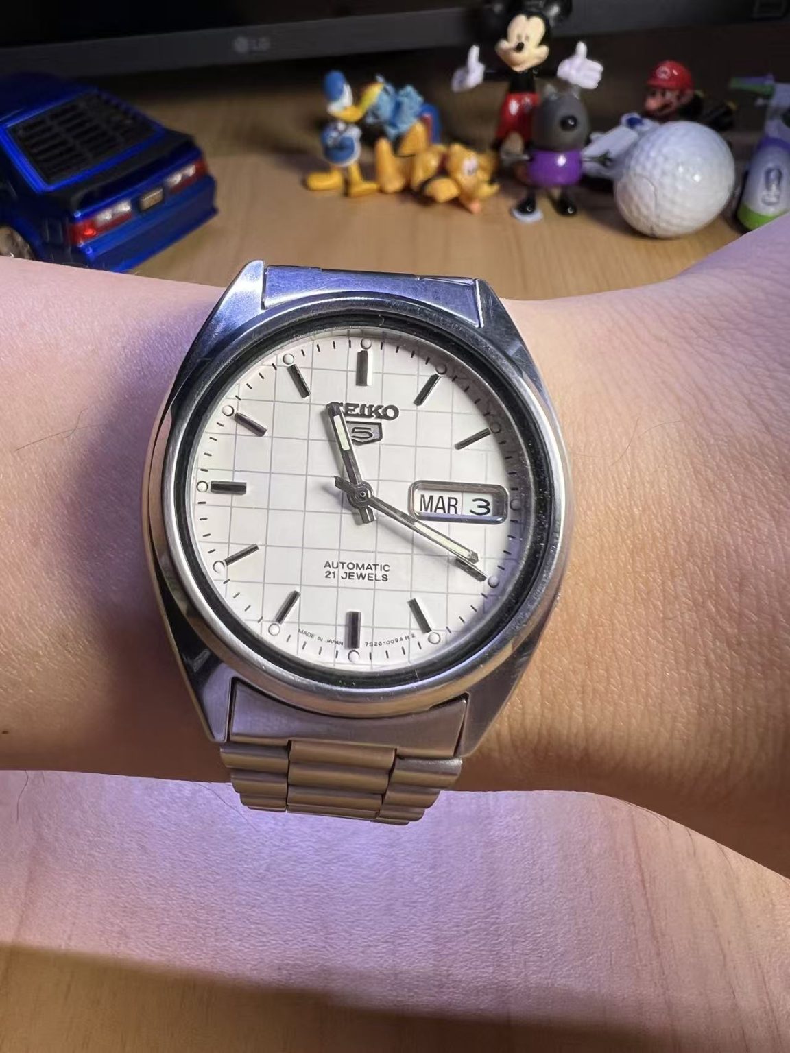 Seiko Number 5 Day Date Automatic Watch 7526-0094R2 21 Jewels 36MM 260-0230