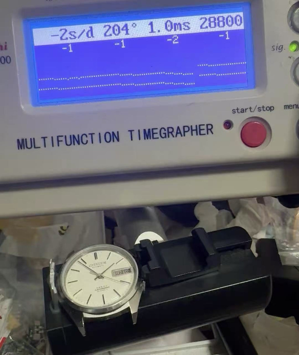 Citizen Leopard Day Date Automatic Watch 28800bph 7700-7714SI-Y 35MM 238-0590