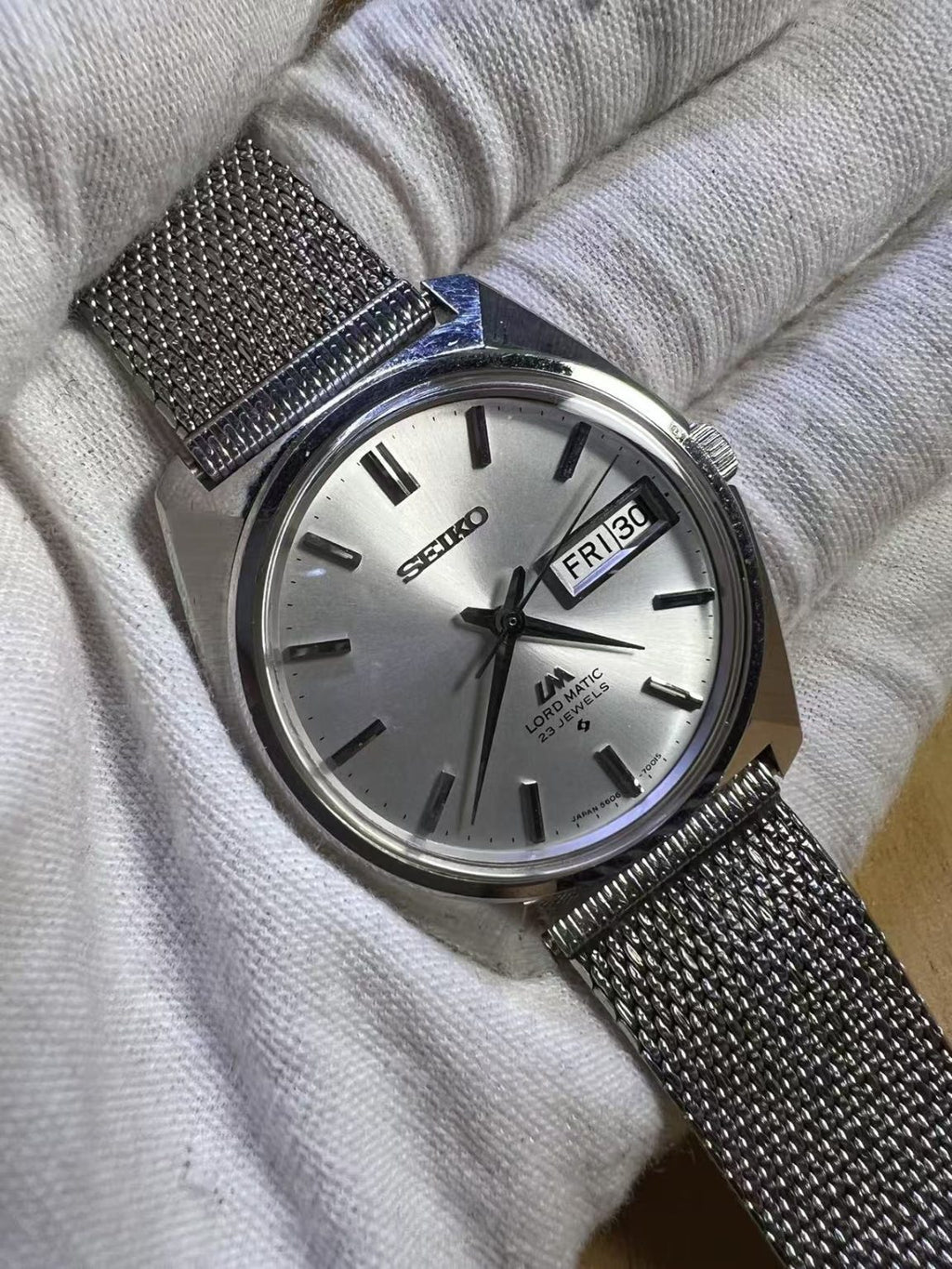 Seiko Lord Matic LM Day Date Automatic Watch 5606-7001S 23 Jewels 36MM 120-0510