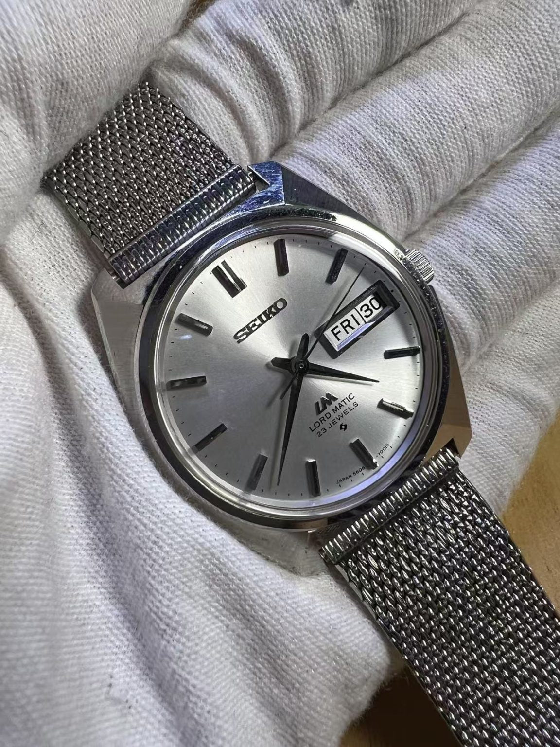 Seiko Lord Matic LM Day Date Automatic Watch 5606-7001S 23 Jewels 36MM 120-0510