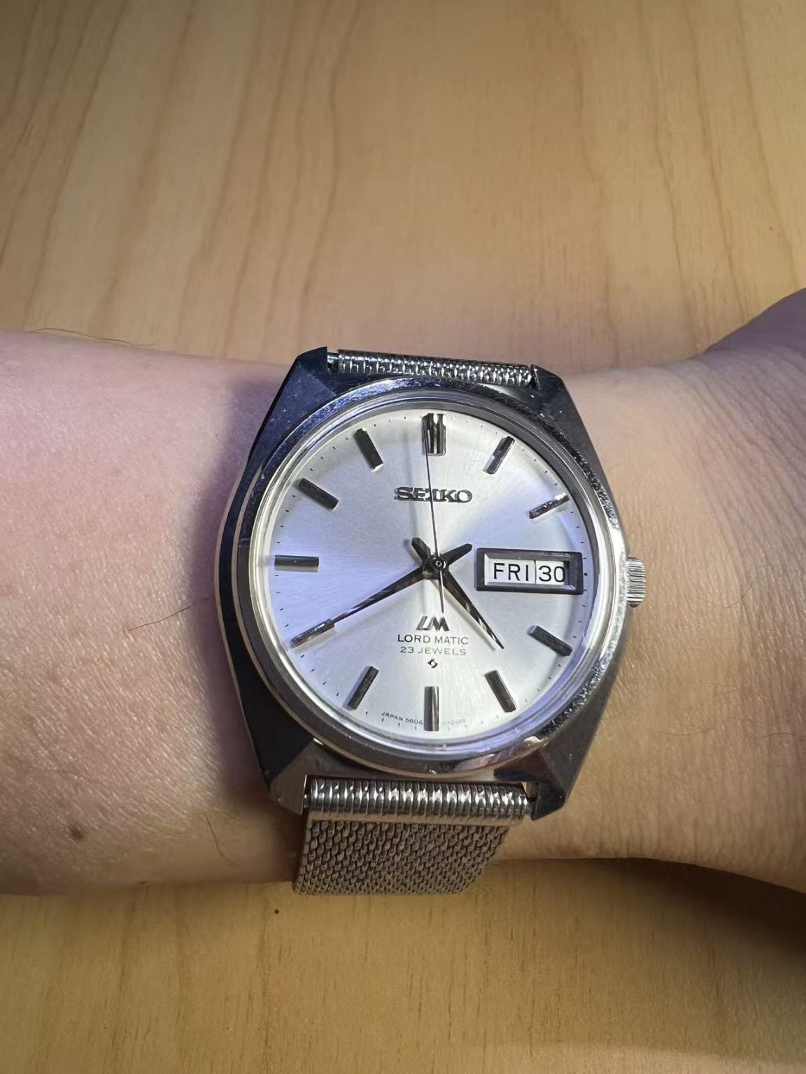 Seiko Lord Matic LM Day Date Automatic Watch 5606-7001S 23 Jewels 36MM 120-0510