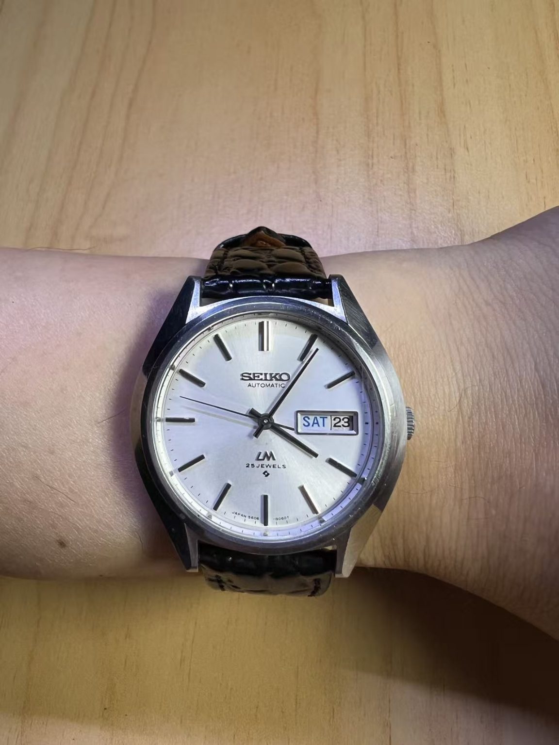 Seiko Lord Matic LM Day Date Automatic Watch 5606-8060T 25 Jewels 37MM 249-0520