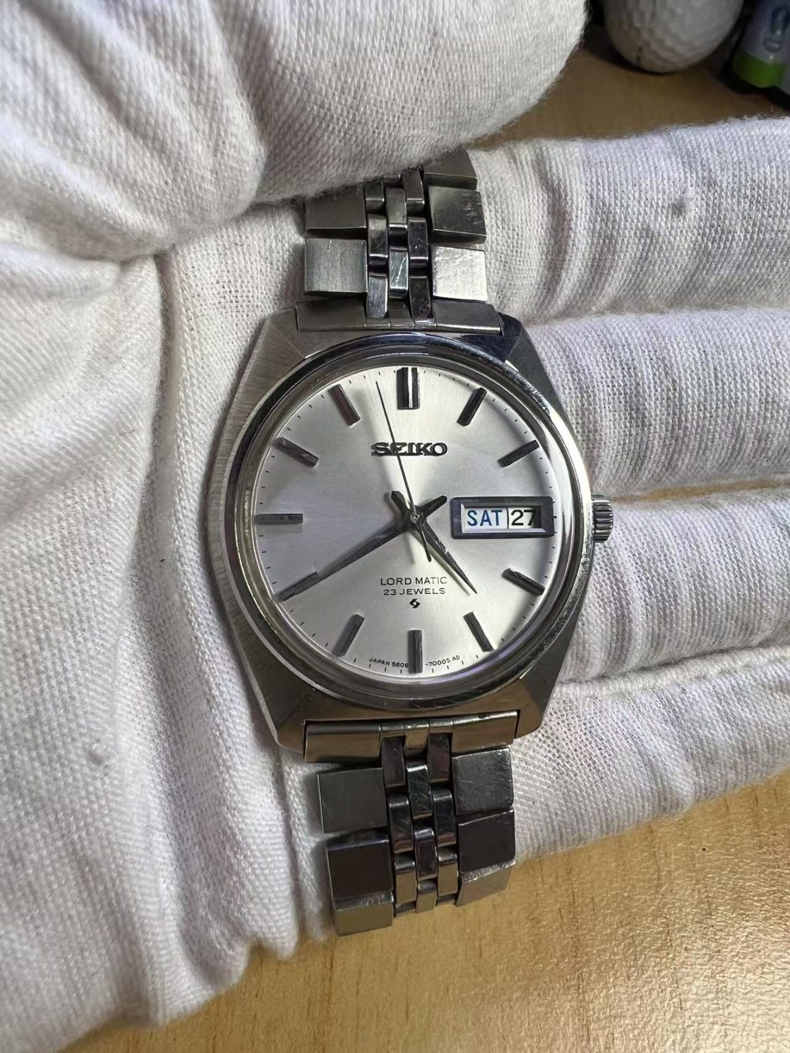 Seiko Lord Matic LM Day Date Automatic Watch 5606-7000S 23 Jewels 36MM 248-0408