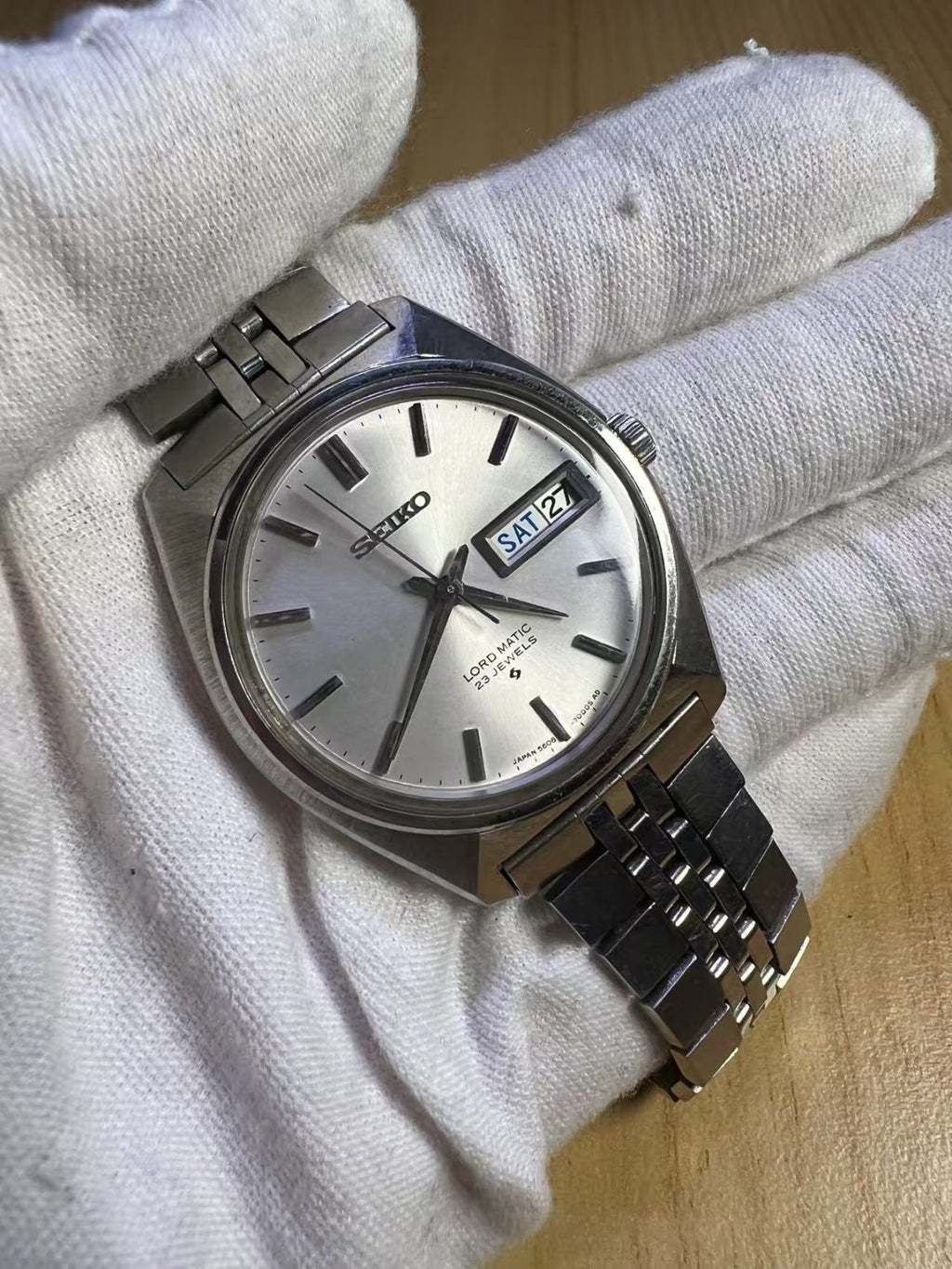 Seiko Lord Matic LM Day Date Automatic Watch 5606-7000S 23 Jewels 36MM 248-0408