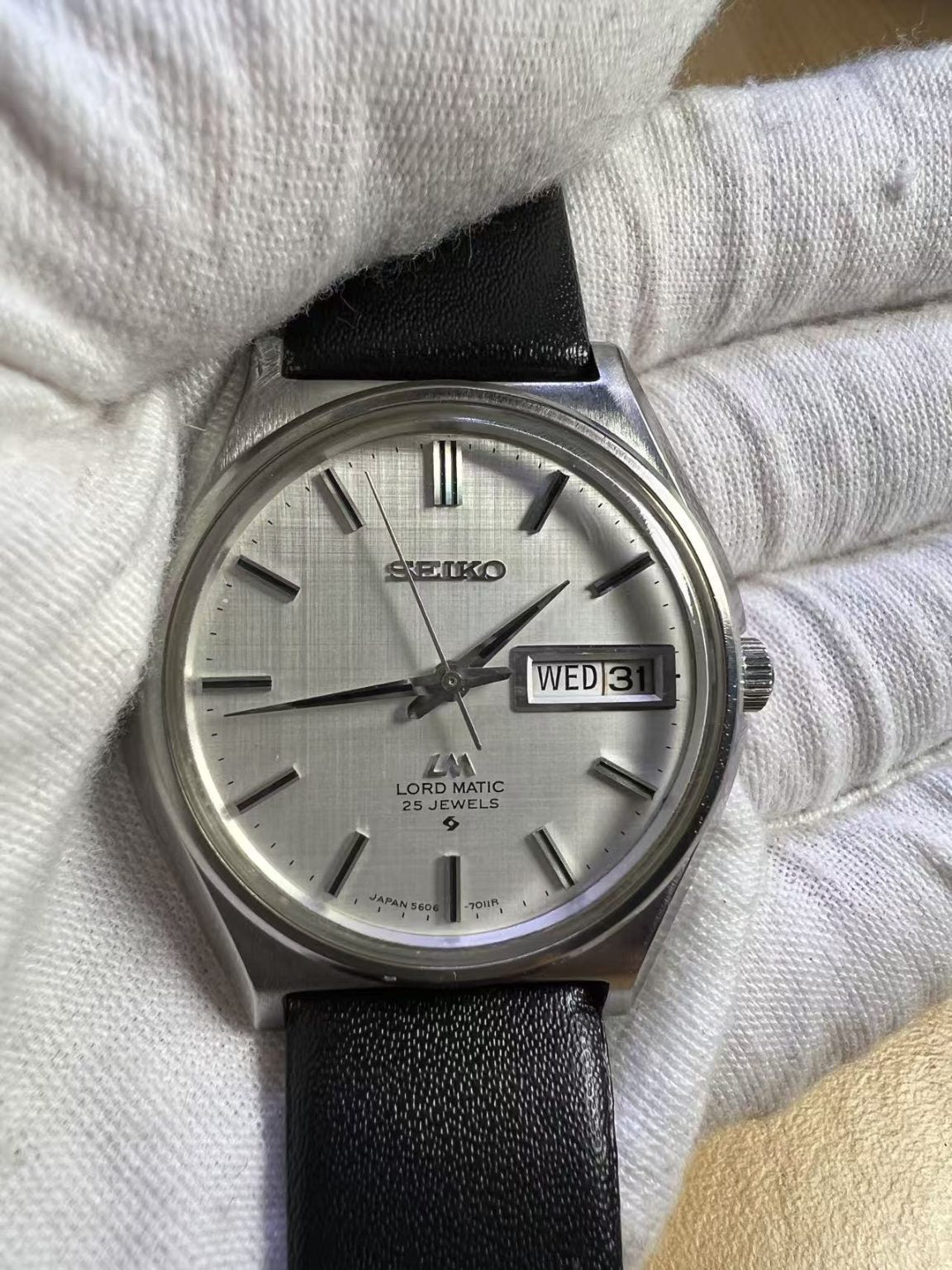 Seiko Lord Matic LM Day Date Automatic Watch 5606-7011R 25 Jewels 37MM 230-0500