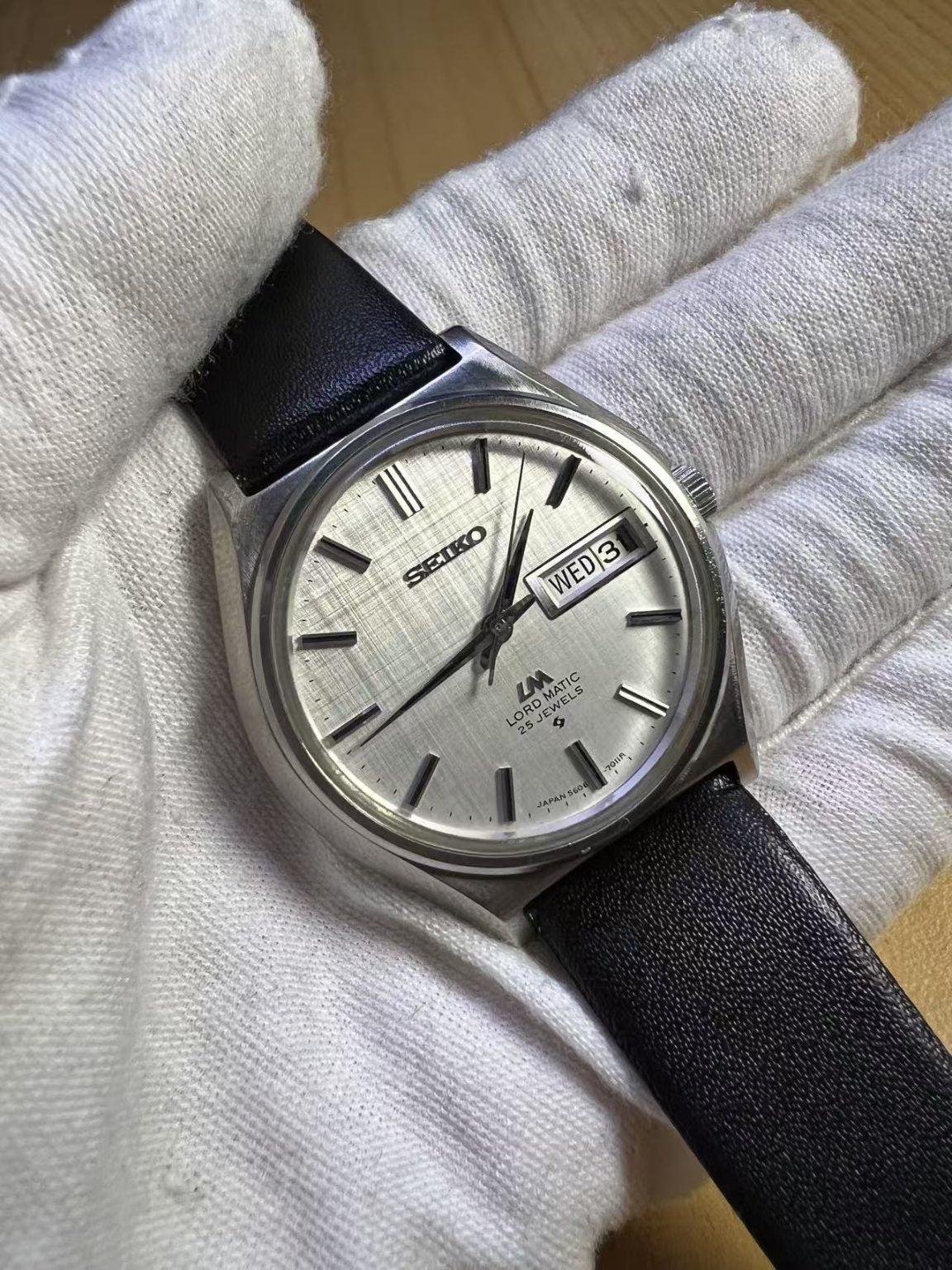 Seiko Lord Matic LM Day Date Automatic Watch 5606-7011R 25 Jewels 37MM 230-0500