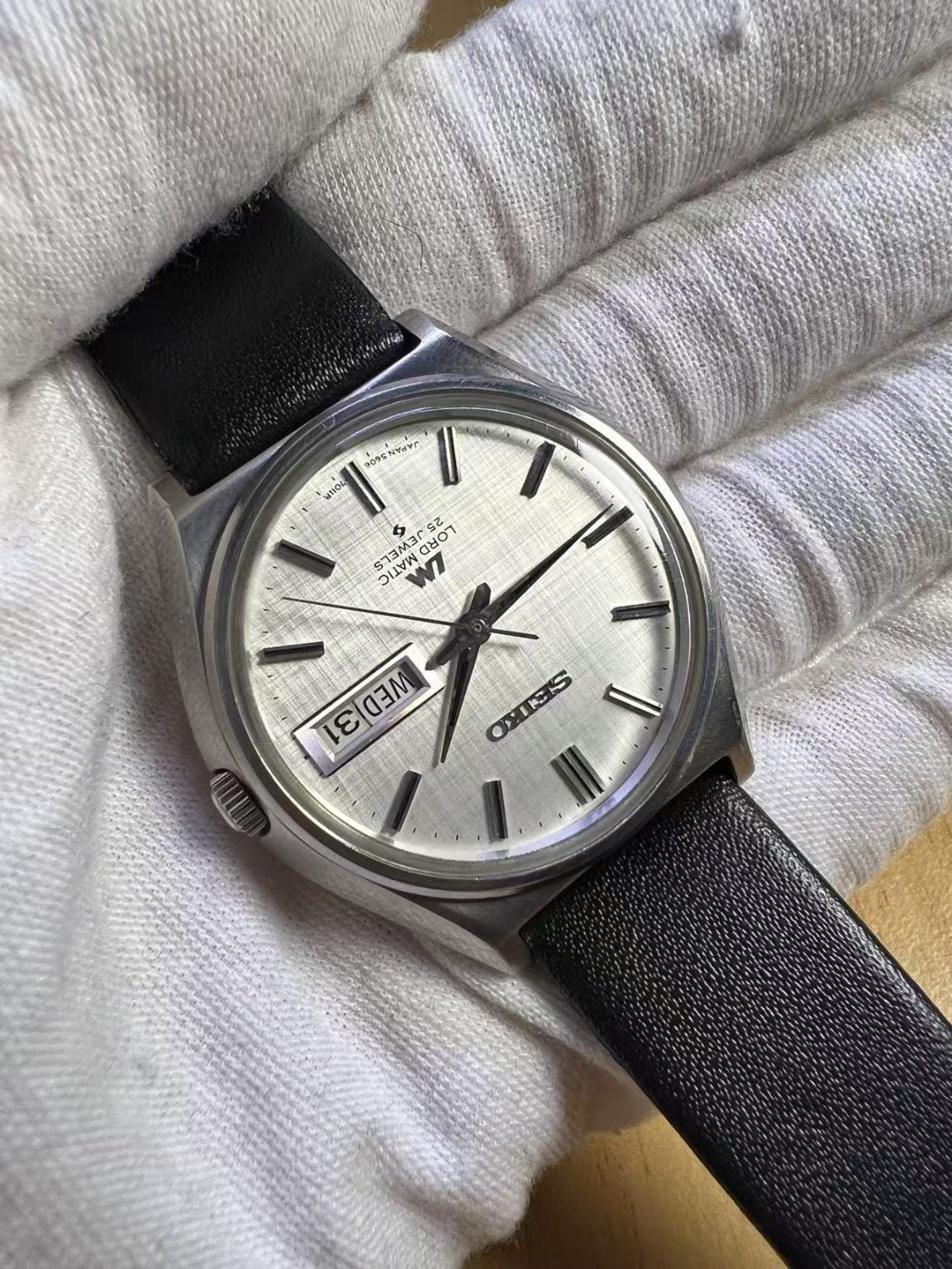 Seiko Lord Matic LM Day Date Automatic Watch 5606-7011R 25 Jewels 37MM 230-0500