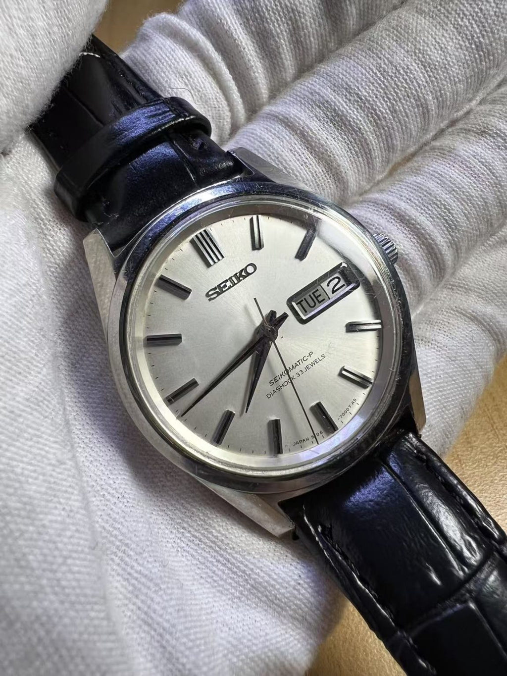 Seiko SEIKOMATIC-P Day Date Automatic Watch 5106-7000T 33 Jewels 36MM 291-0560