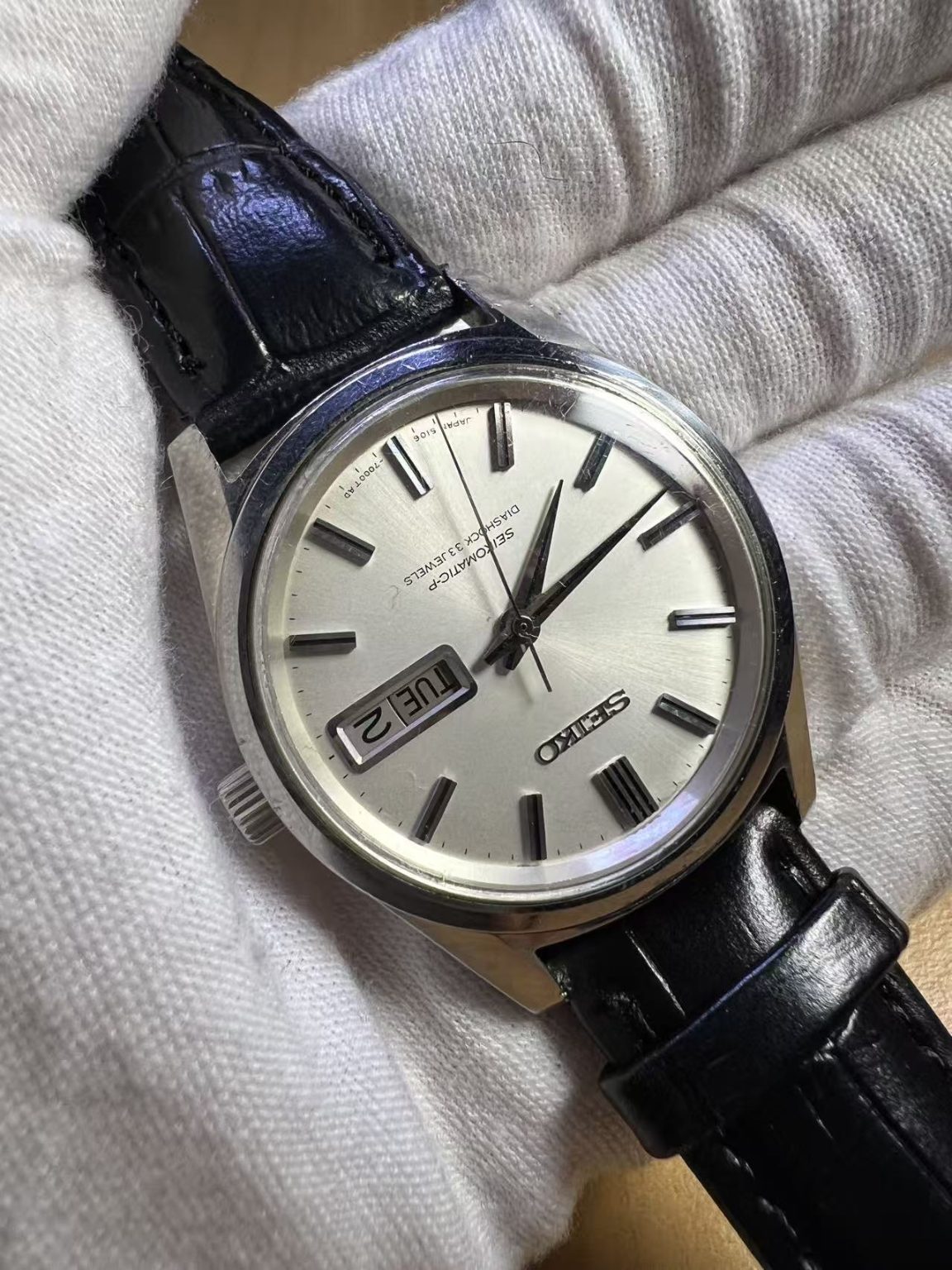 Seiko SEIKOMATIC-P Day Date Automatic Watch 5106-7000T 33 Jewels 36MM 291-0560