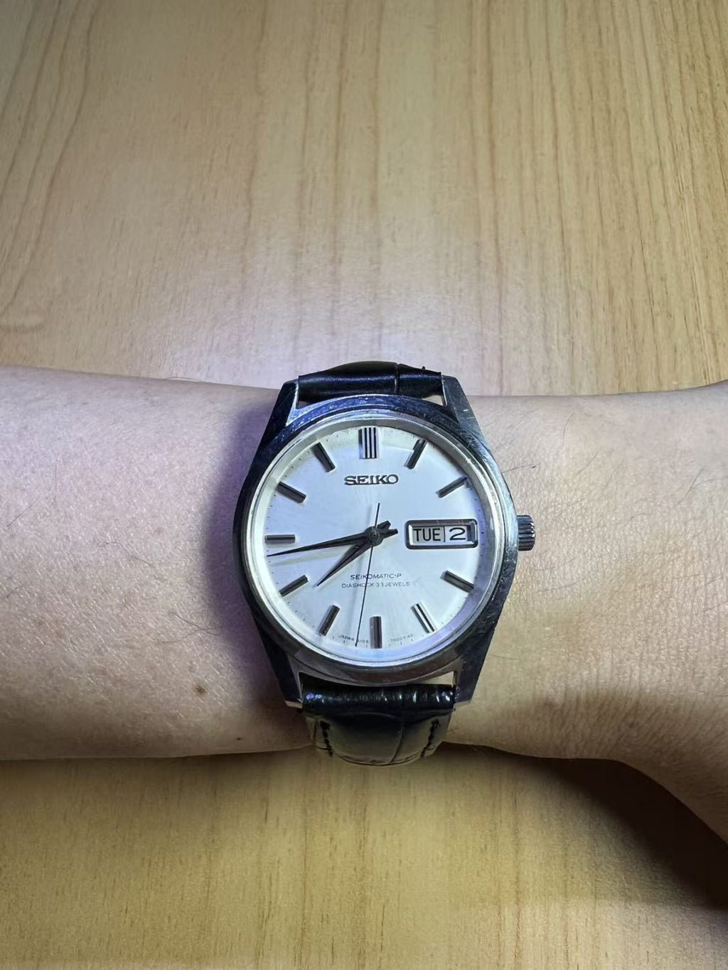 Seiko SEIKOMATIC-P Day Date Automatic Watch 5106-7000T 33 Jewels 36MM 291-0560