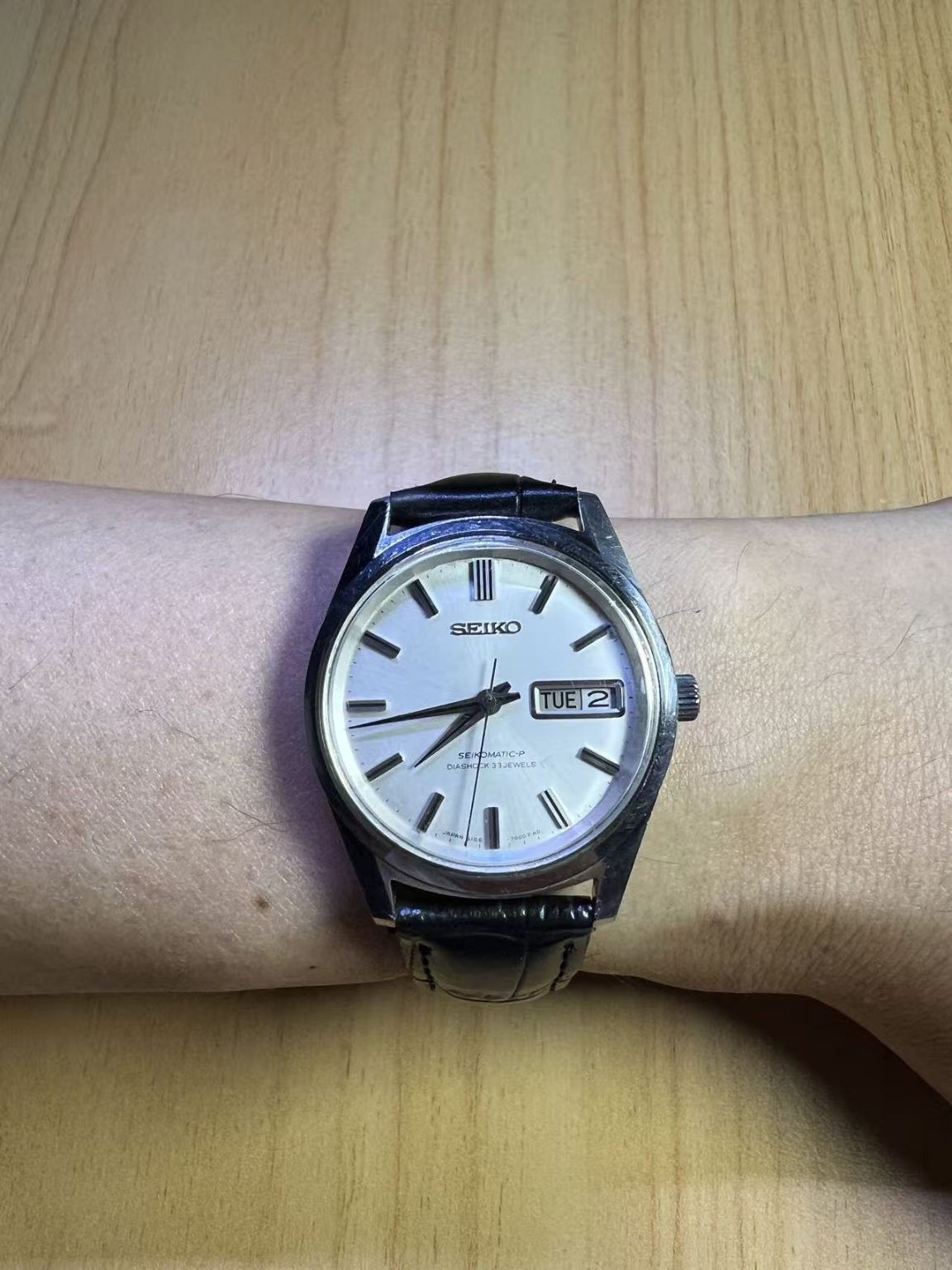 Seiko SEIKOMATIC-P Day Date Automatic Watch 5106-7000T 33 Jewels 36MM 291-0560