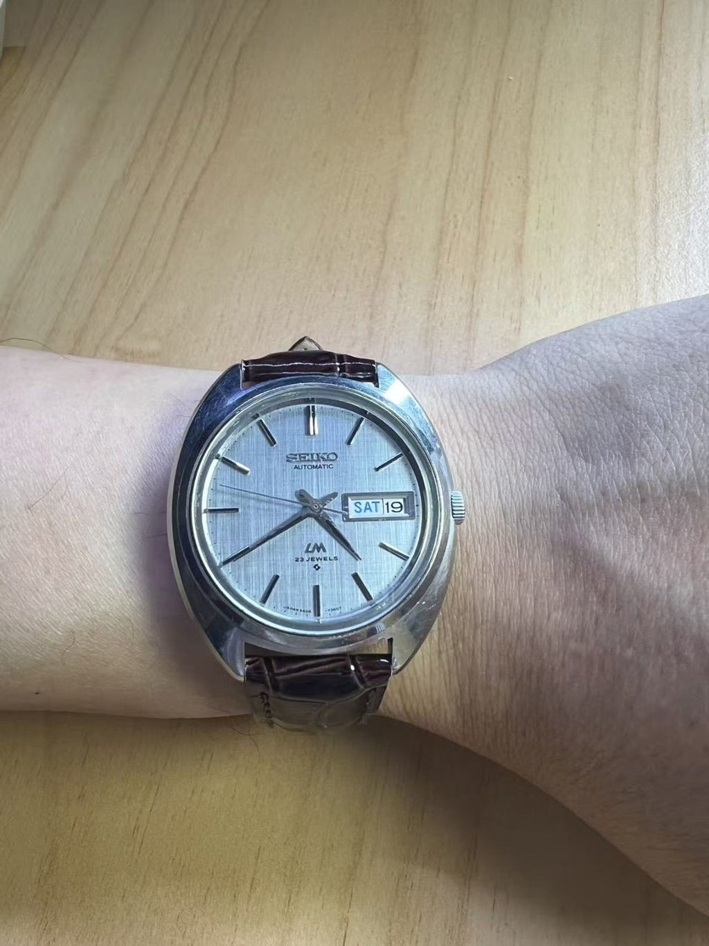 Seiko Lord Matic LM Day Date Automatic Watch 5606-7360T 23 Jewels 37MM 253-0540