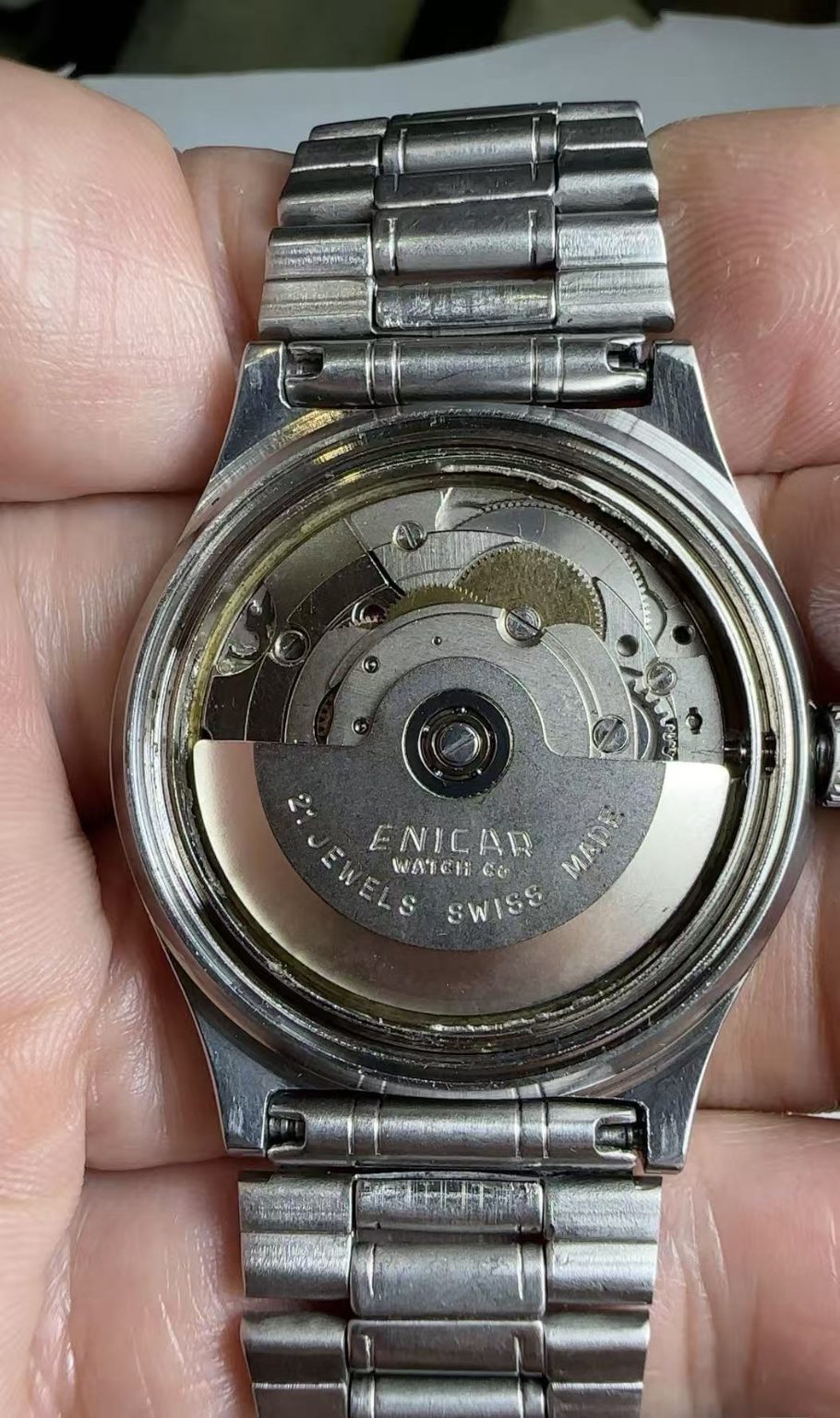 Swiss Made Enicar Day Date Automatic Watch Cal.2158 21 Jewels 35MM 223-0388