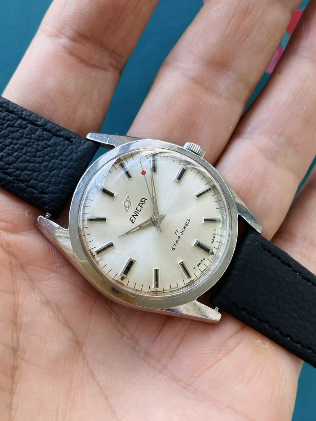 Swiss Made Enicar Star Jewels Manual-Winding Watch 17 Jewels 36MM 322-0208