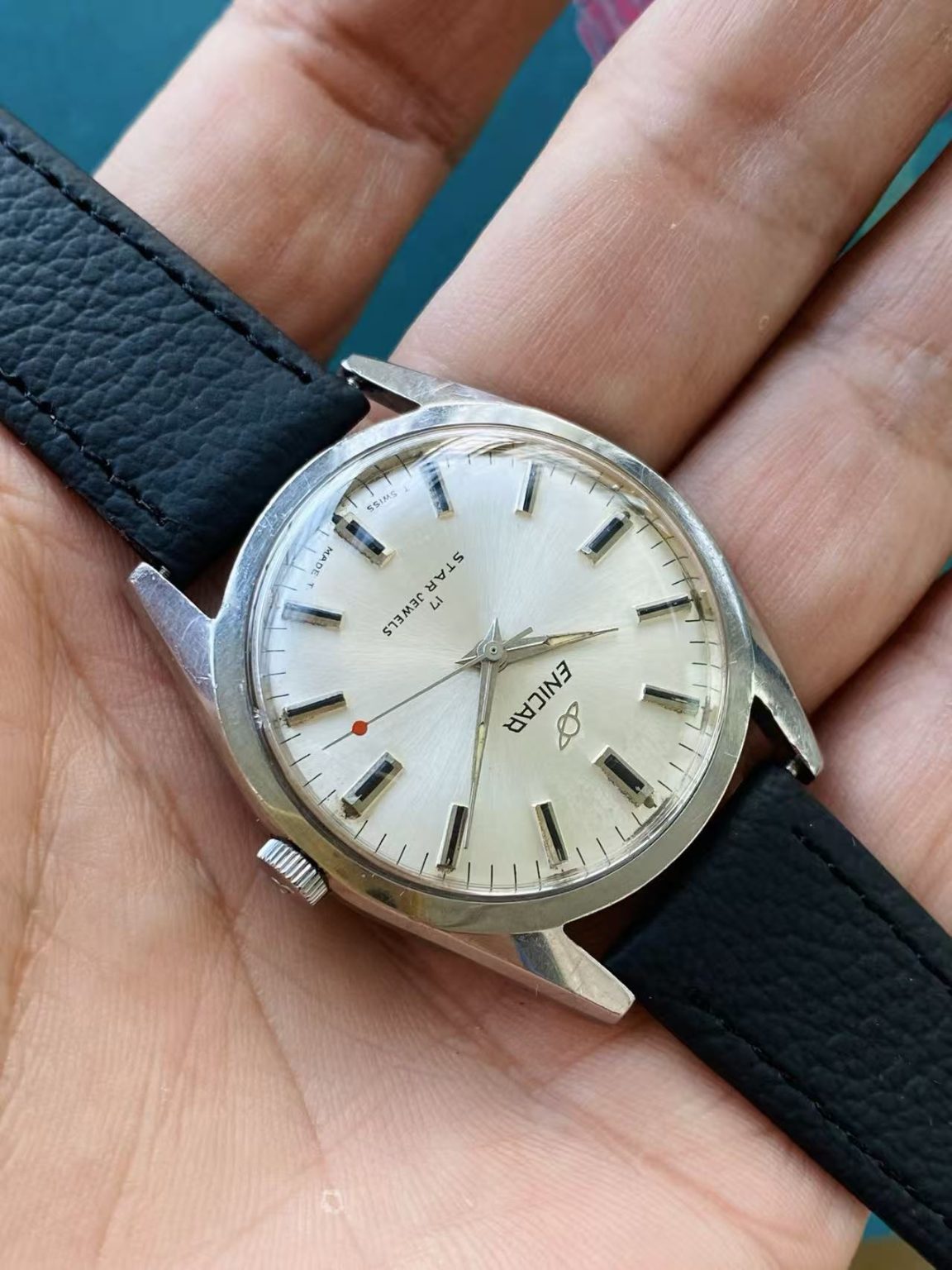 Swiss Made Enicar Star Jewels Manual-Winding Watch 17 Jewels 36MM 322-0208