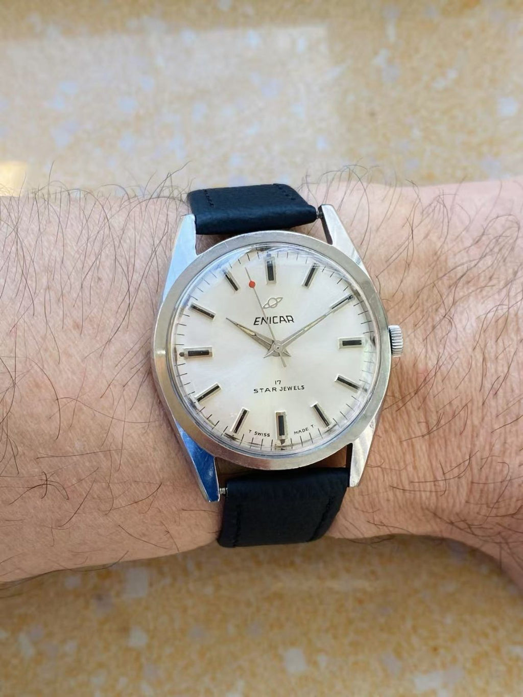 Swiss Made Enicar Star Jewels Manual-Winding Watch 17 Jewels 36MM 322-0208