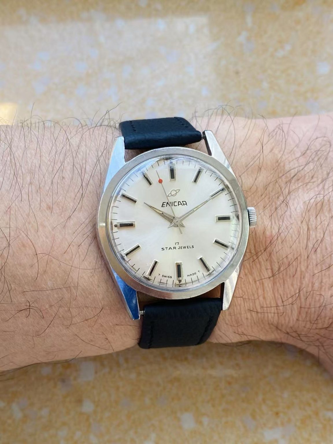 Swiss Made Enicar Star Jewels Manual-Winding Watch 17 Jewels 36MM 322-0208