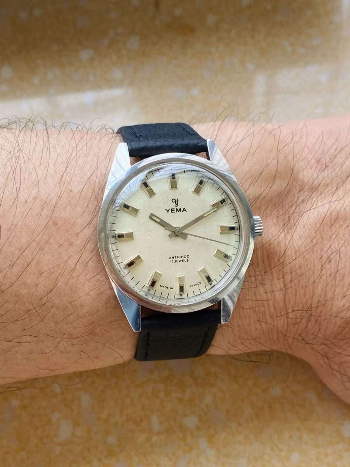 YEMA Vintage Manual-Winding Mens' Watch 35.3mm 17 Jewels 321-0128