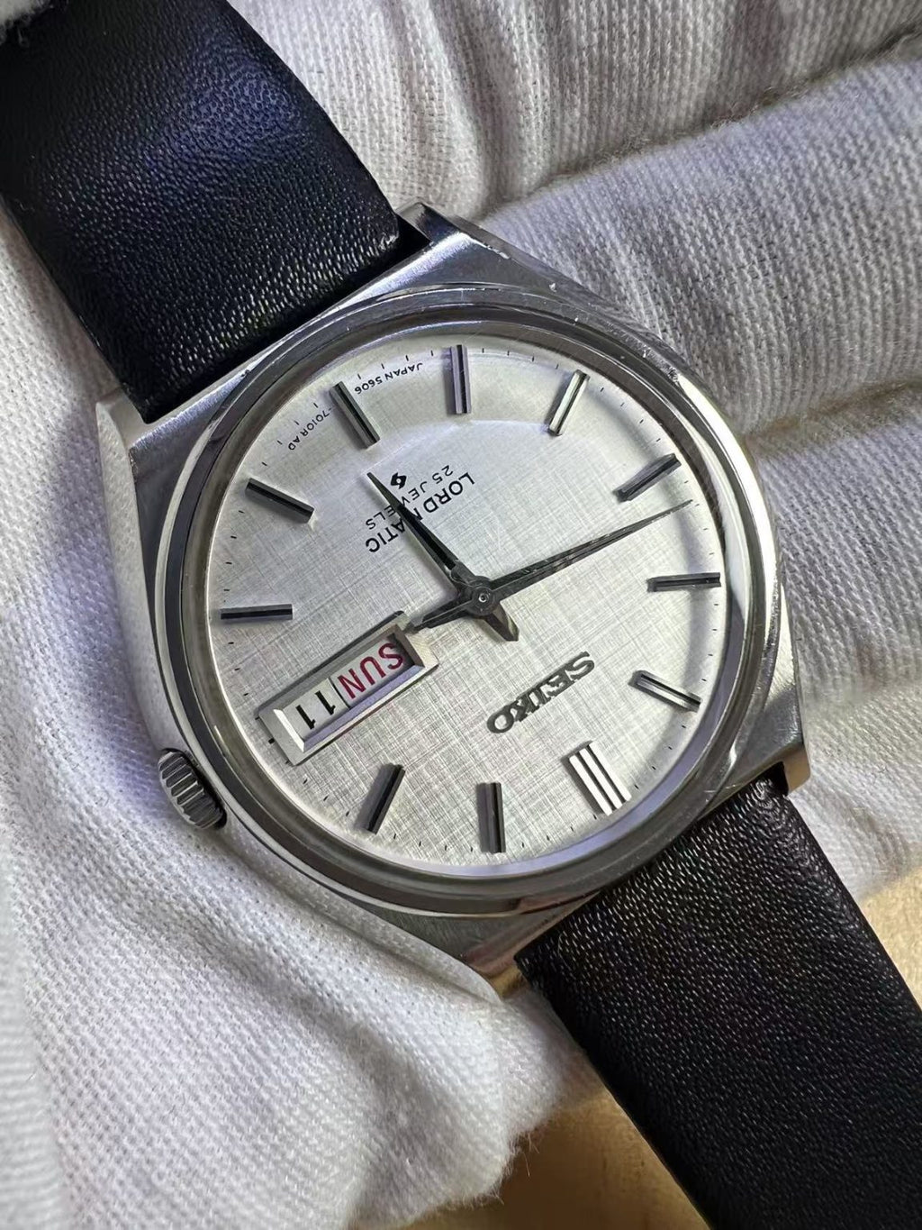 Seiko Lord Matic LM Day Date Automatic Watch 5606-7010R 25 Jewels 36MM 308-0550