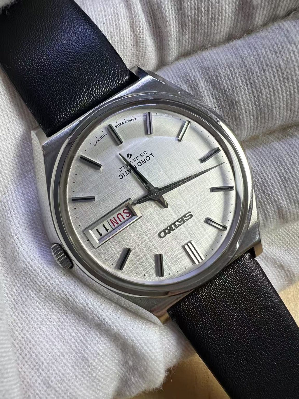 Seiko Lord Matic LM Day Date Automatic Watch 5606-7010R 25 Jewels 36MM 308-0550