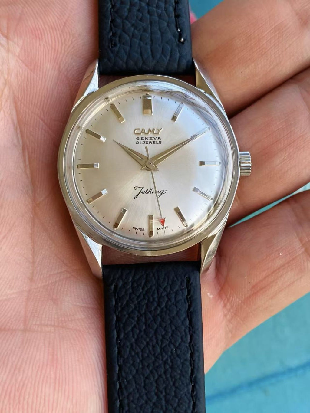 CAMY Vintage Jetking Manual Wind Mens' Watch ETA2750 21 Jewels 34MM 144-0238