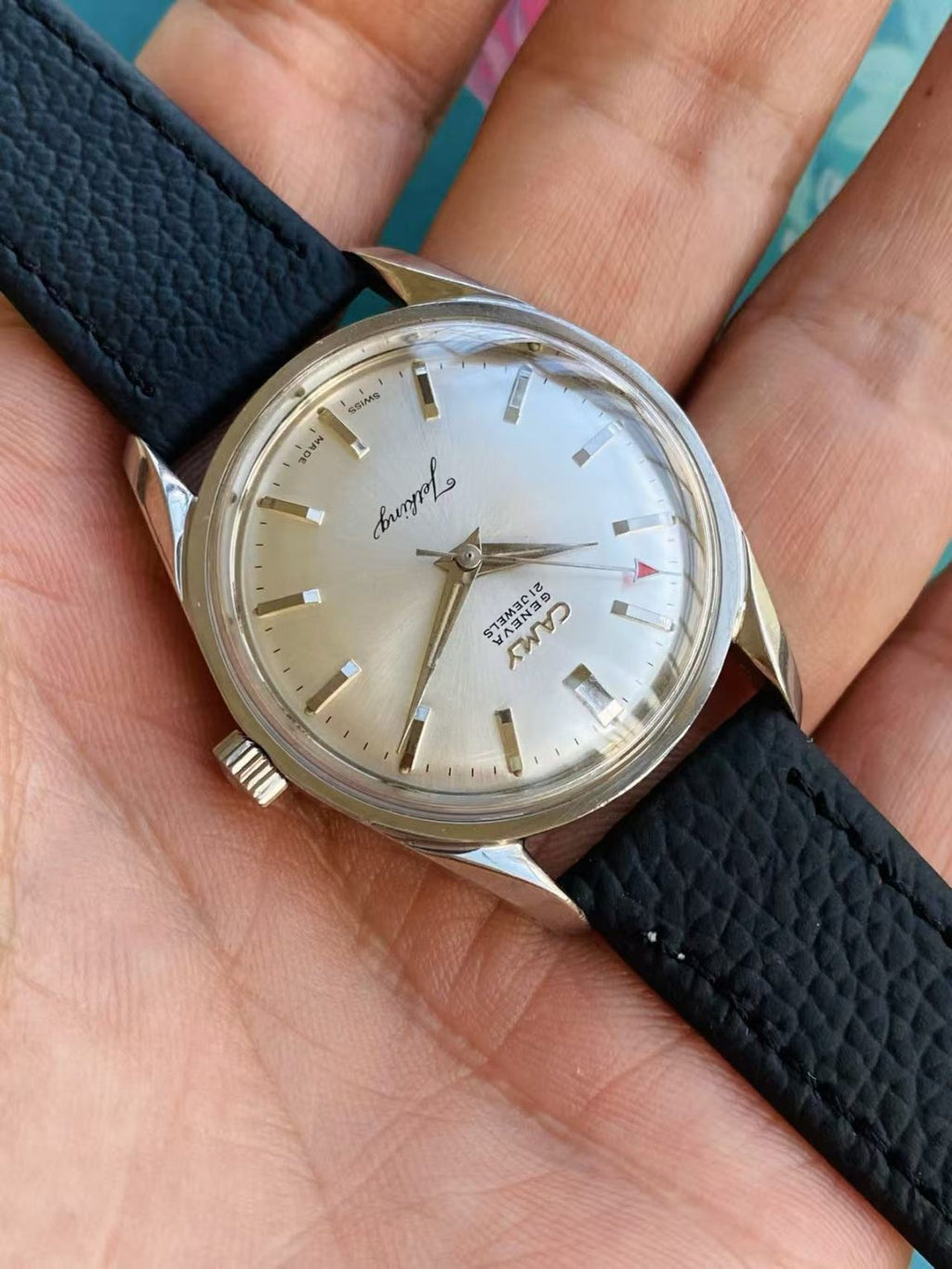 CAMY Vintage Jetking Manual Wind Mens' Watch ETA2750 21 Jewels 34MM 144-0238