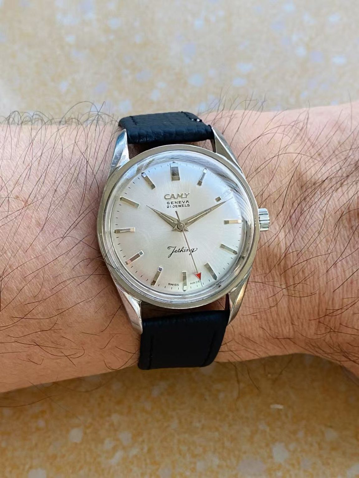 CAMY Vintage Jetking Manual Wind Mens' Watch ETA2750 21 Jewels 34MM 144-0238