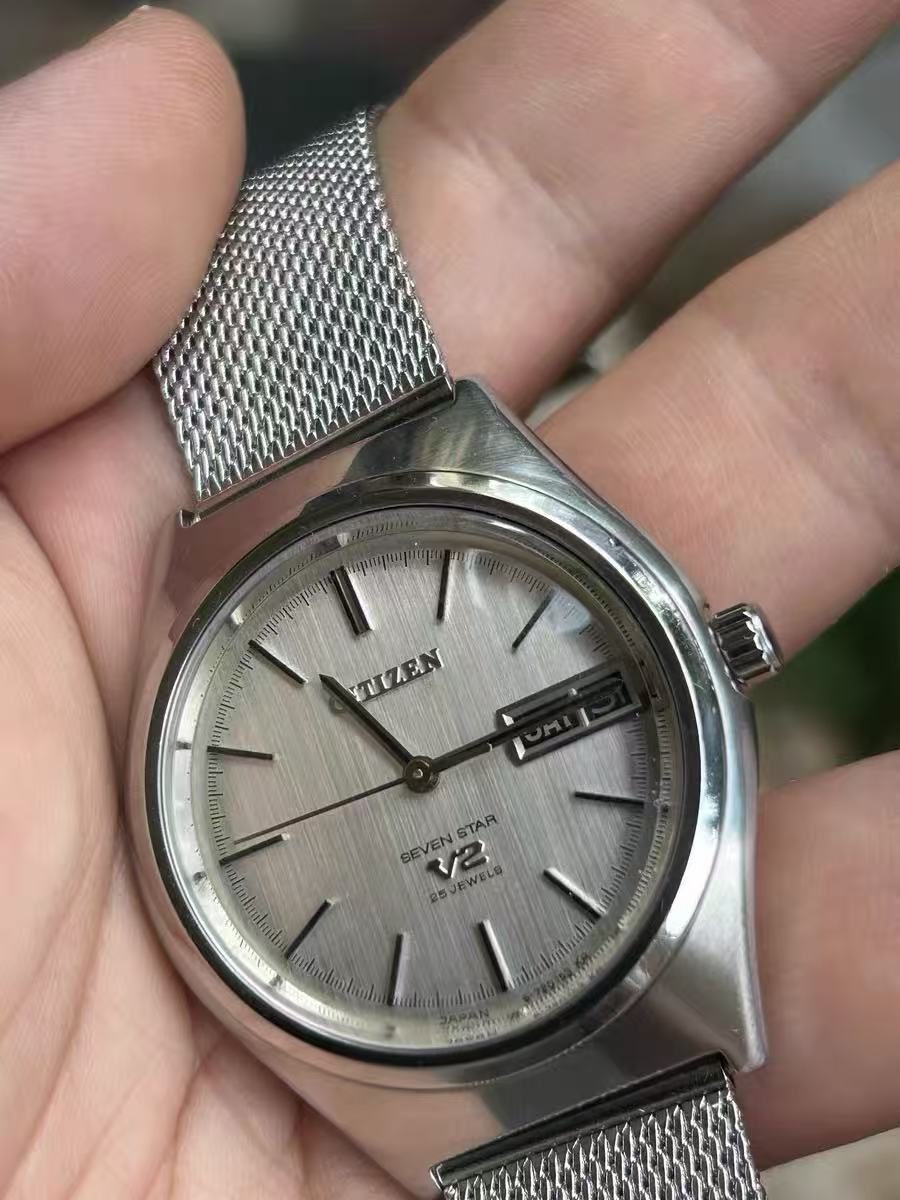 Citizen Seven Star V2 Day Date Automatic Watch 25 Jewels 37.5MM 315-0370