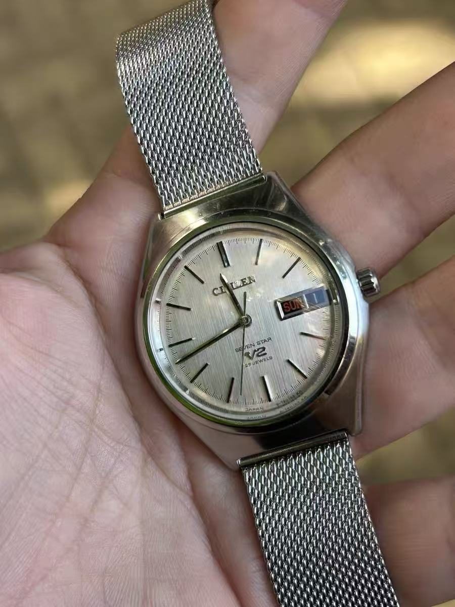 Citizen Seven Star V2 Day Date Automatic Watch 25 Jewels 37.5MM 315-0370