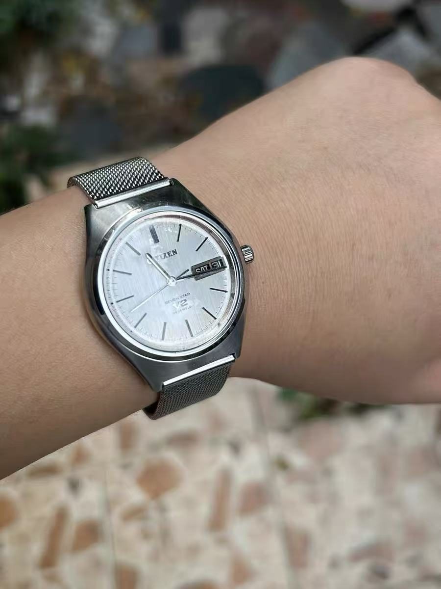 Citizen Seven Star V2 Day Date Automatic Watch 25 Jewels 37.5MM 315-0370