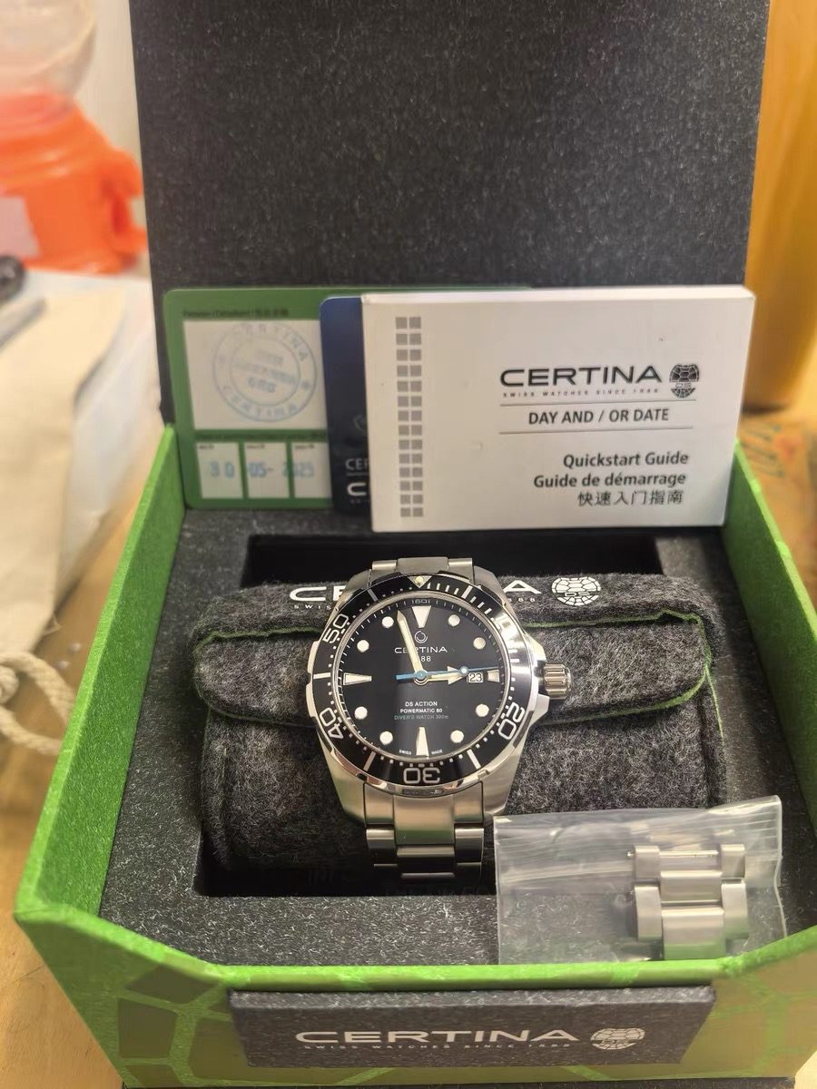 Swiss Made Mens Certina DS Action Automatic Diver's Watch 43mm Full Set 349-2000