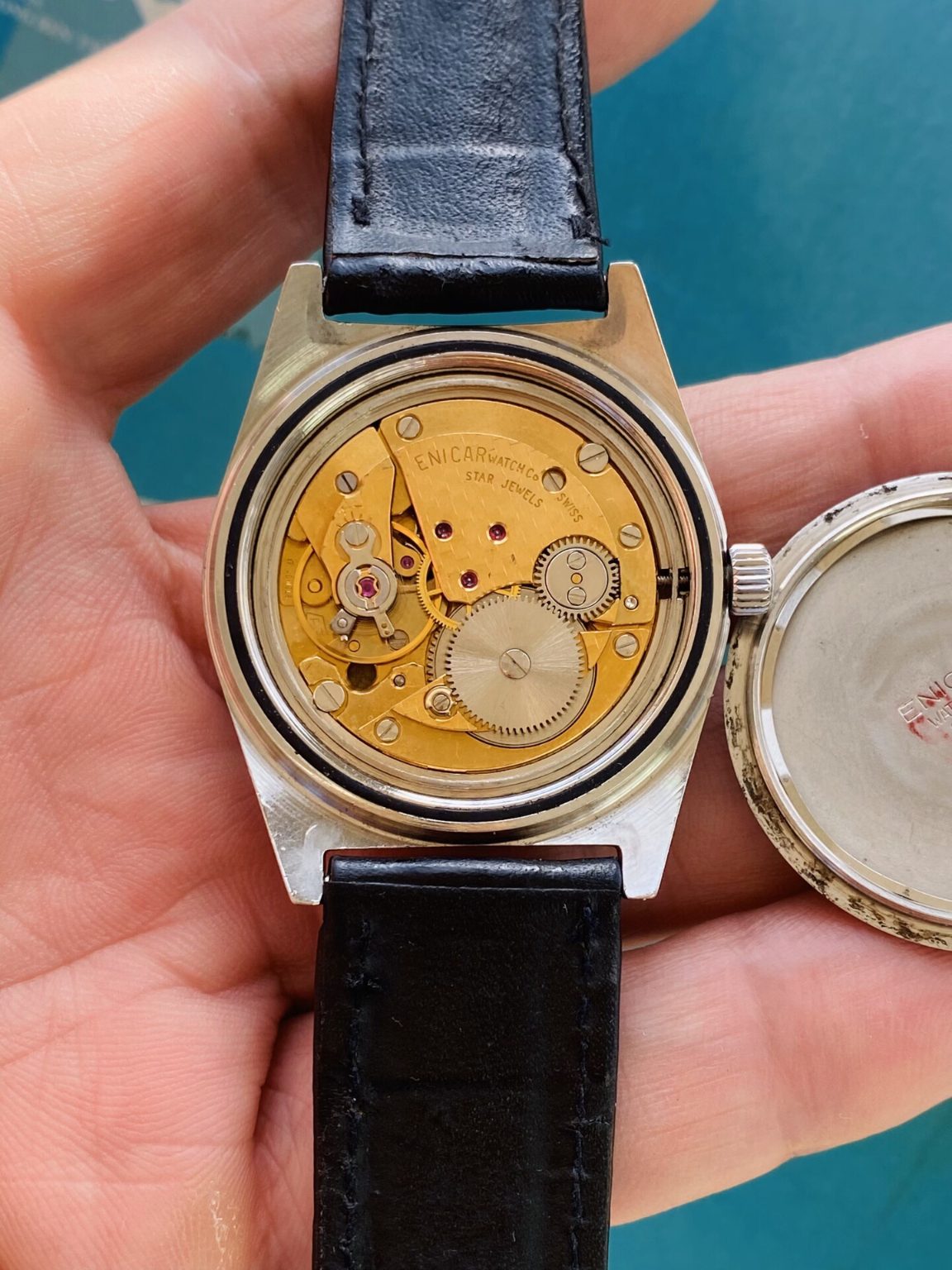 Rare Enicar Vintage Manual-Winding Watch 36.5mm 17 Jewels 378-220