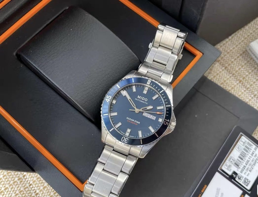 Mido Ocean Star Day Date Automatic Watch 42.5mm Full Set 396-1900
