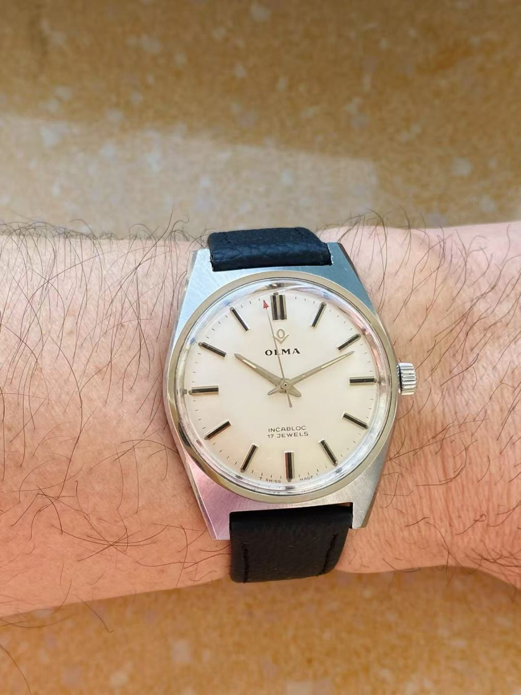 Swiss Made OLMA Vintage Manual-Winding Mens' Watch 36mm 377-0170