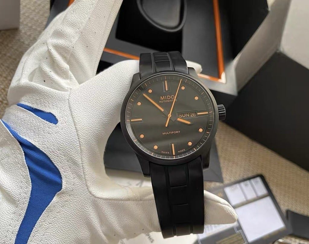 Swiss Made MIDO Multifort Men's Automatic Day Date Watch 42mm 344-1400 Full Set