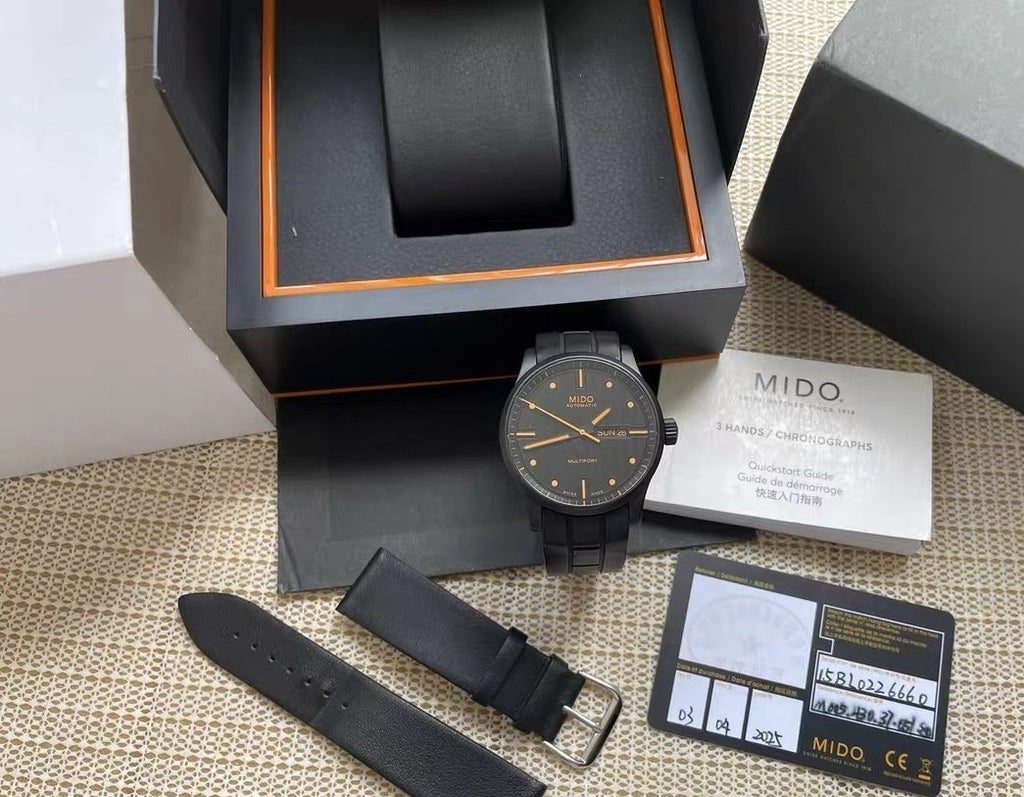 Swiss Made MIDO Multifort Men's Automatic Day Date Watch 42mm 344-1400 Full Set