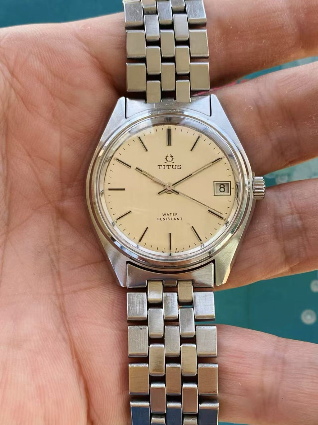 Swiss Made Titus Date Manual-Winding Watch 17 Jewels 36MM 402-0170