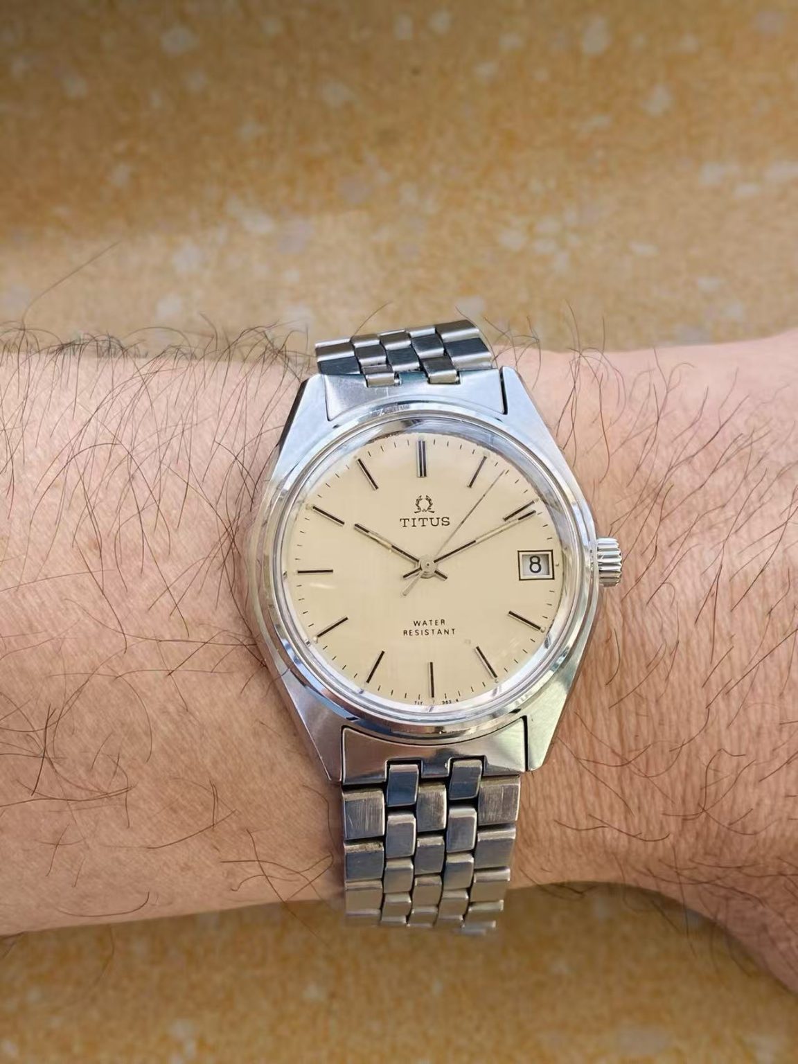 Swiss Made Titus Date Manual-Winding Watch 17 Jewels 36MM 402-0170