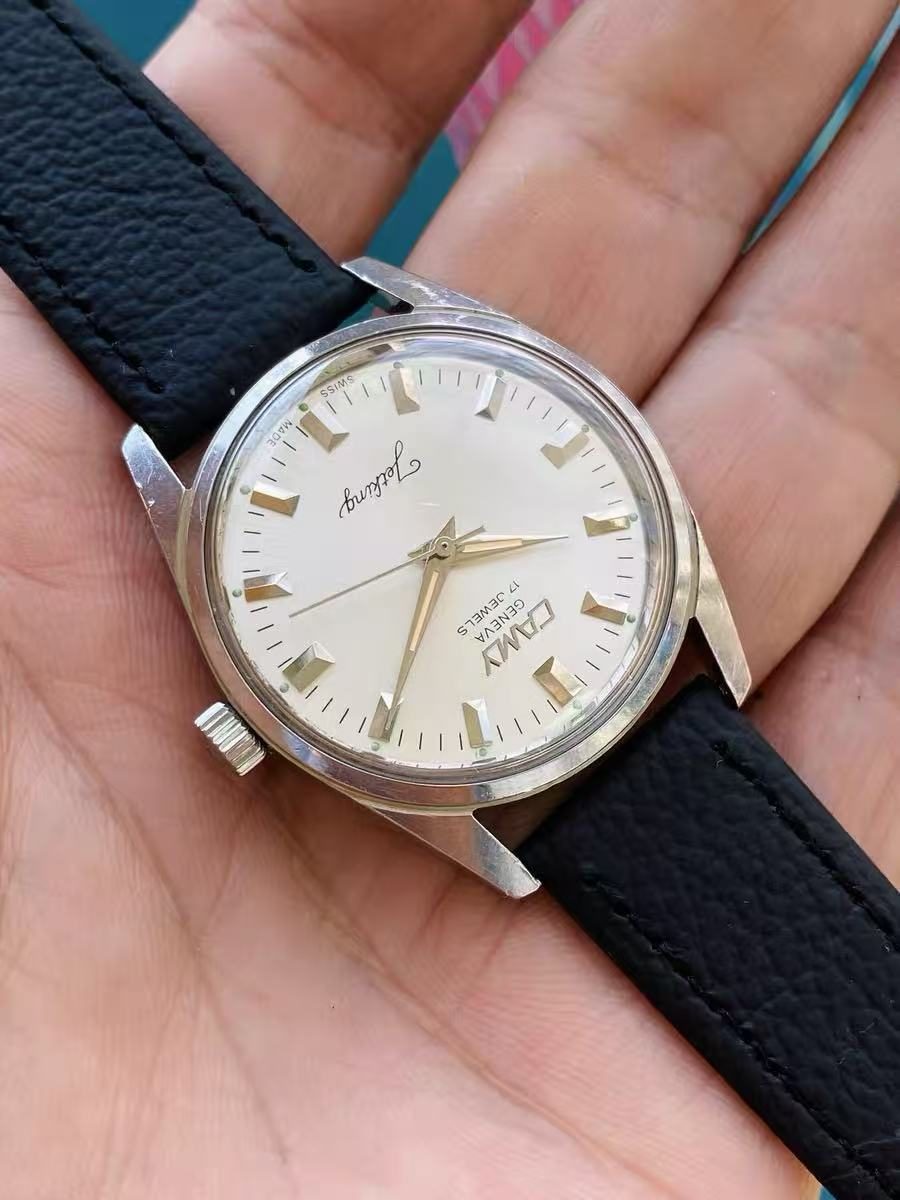 ホワイト シャビーシックス タンドミラー ヴィンテージ加工 0923-011 Camy Vintage Jetking Manual-Winding Watch ETA2750 17 Jewels 34.3MM