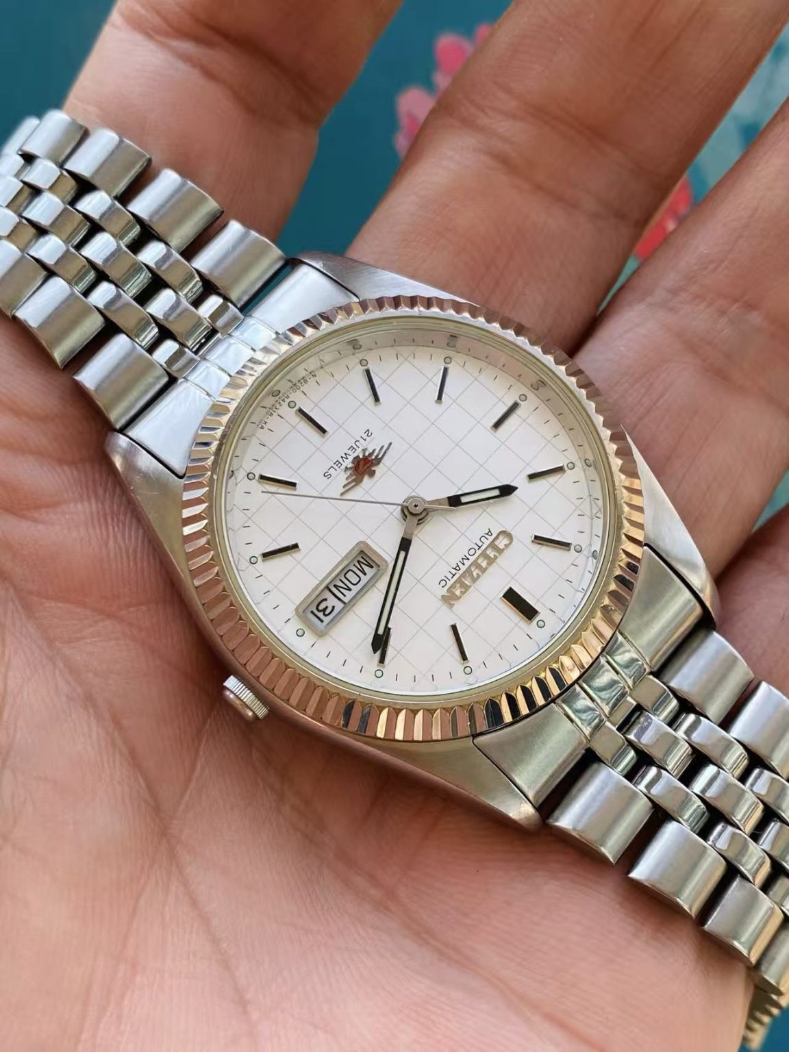 Citizen Day Date Automatic Watch 8200 21 Jewels 36MM 416-0190