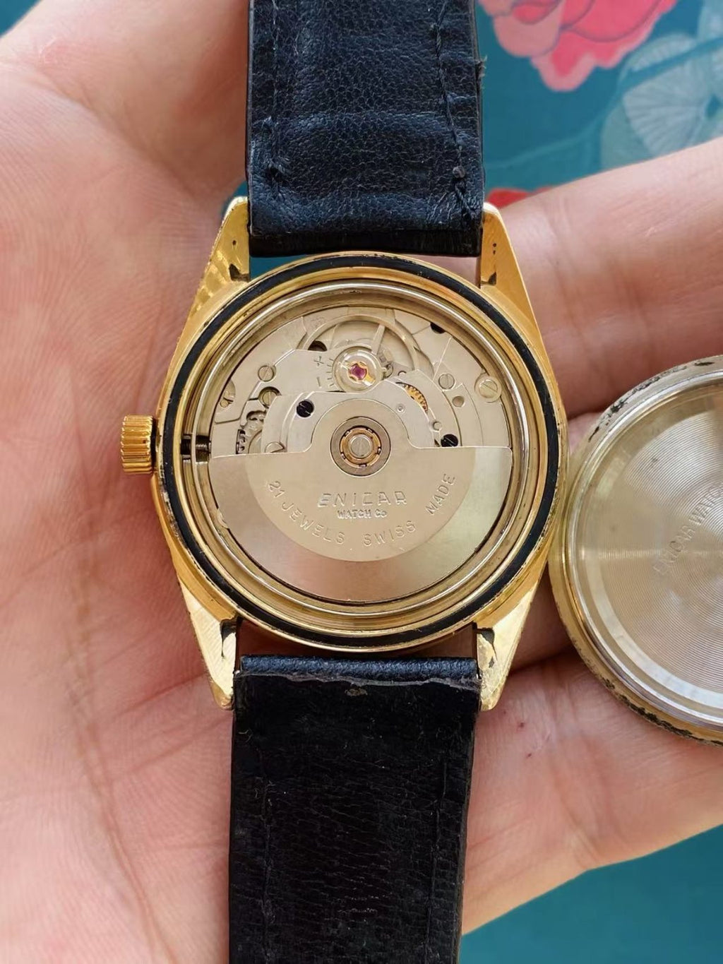 Swiss Made Enicar Day Date Automatic Watch ETA2846 35.4mm 21 Jewels 440-0340